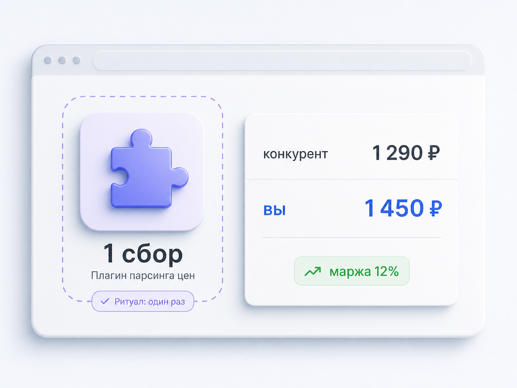 Плагин парсинга цен: один сбор и сравнение с маржой